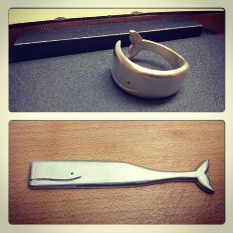 Tynessa Walters. Sterling Silver Whale Ring, Hand fabricated. Whale Ring, Lost Wax Jewelry, Whale Jewelry, Silversmithing Jewelry, Cool Rings For Men, Metal Jewelry Making, Silversmith Jewellery, Hardware Jewelry, Handmade Silver Jewellery