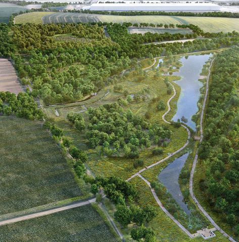 Wetland Architecture, Landscape Masterplan, Landscape Architecture Presentation, Ecological Landscape, Landscape Architecture Plan, World Landscape, River Side, Wetland Park, Ecology Design