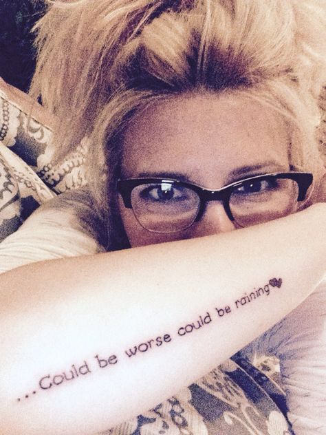 It Could Be Worse Tattoo, Young Frankenstein Tattoo, Raining Tattoo, Frankenstein Tattoo, Rain Tattoo, It Could Be Worse, Gene Wilder, Could Be Worse, Young Frankenstein