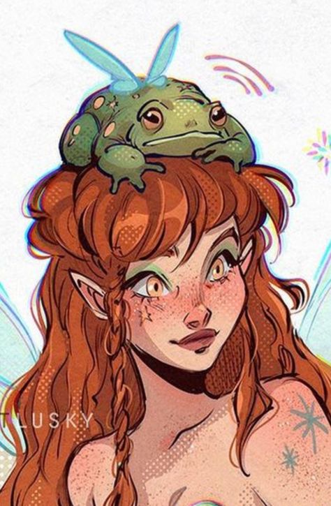 Elf Drawings, Green Fairy, A Frog, Arte Sketchbook, Arte Inspo, Fairy Art, Art Inspiration Drawing, الرسومات اللطيفة, Art Drawings Sketches