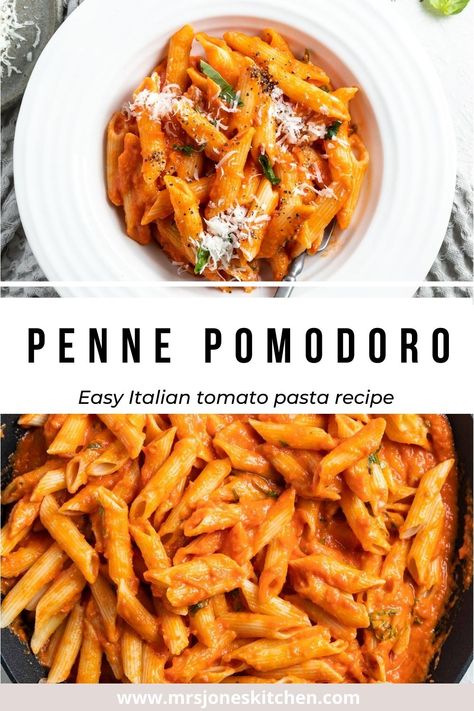 Paleo Pasta Sauce, Italian Tomato Pasta, Penne Pomodoro, Pasta Pomodoro Recipe, Spaghetti Sauce From Scratch, Pomodoro Recipe, Penne Recipes, Pasta Pomodoro, Penne Pasta Recipes