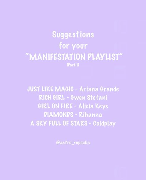 Songs To Manifest, Manifestation Songs, Manifestation Playlist, Manifesting Magic, Sky Full Of Stars, Gwen Stefani, Coldplay, Rich Girl, Music Tv