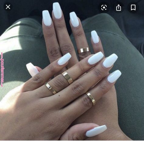 Primark Nails, White Tip Acrylic Nails, Long Gel Nails, White Gel Nails, White Coffin Nails, Milky Nails, White Acrylic Nails, Nails Tumblr, Super Nails