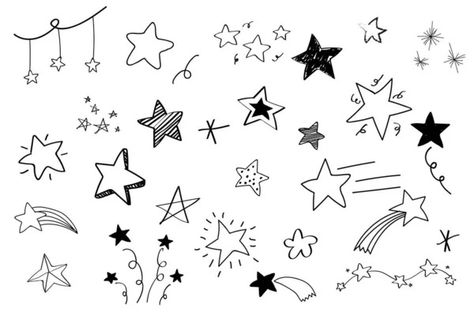 Flowers Doodle, Drawn Stars, Social Media Icons Vector, Star Doodle, Tattoo Lettering Fonts, Doodle Icon, Flower Icons, Cartoon Flowers, Diy Tattoo