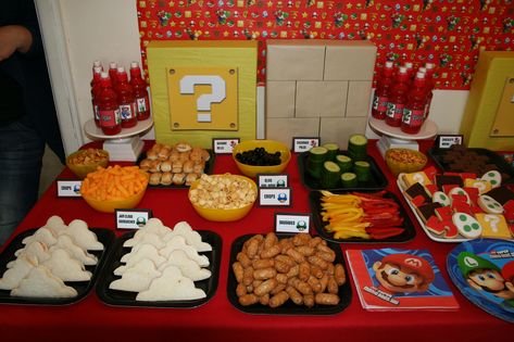 Super Mario 5th Birthday, Super Mario 5, Princess Peach Party, Mario Kart Party, Super Mario Bros Birthday Party, Super Mario Bros Party, Cinderella Birthday Party, Mario Bros Birthday, Birthday Snacks