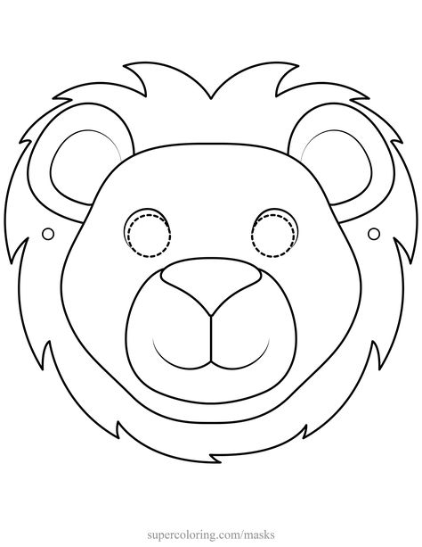 Animal Mask Templates, Obličejové Masky, Mask Template Printable, Animal Masks For Kids, Monkey Crafts, Animal Face Mask, Puppets For Kids, Printable Masks, Lion Mask