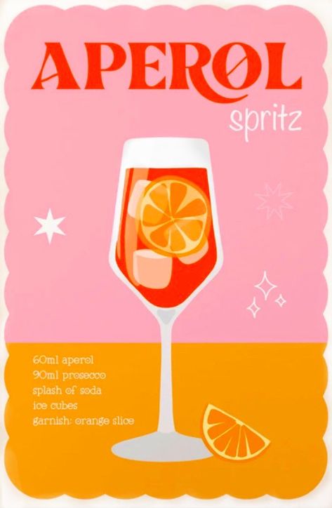 Cocktail Art Painting, Aperol Spritz Wallpaper, Alcohol Posters Aesthetic, Pink Orange Poster, Aperol Print, Aperol Spritz Aesthetic, Aperol Spritz Poster, Wallpaper Pink And Orange, Photo Book Cover