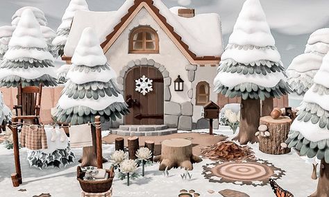 hazel 🧸 on Twitter: "my cottage got a makeover for winter 🤍 #acnh #animalcrossing… " Cottage Core Christmas, Cottagecore Winter, Winter Cottagecore, Acnh Cottagecore, Animals Crossing, Animal Crossing Wild World, Island Theme, Winter Cottage, Animal Crossing Villagers