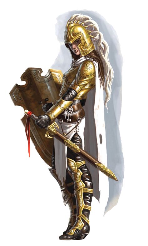 Female Human Paladin or Warpriest or Cleric of Iomedae - Pathfinder PFRPG DND D&D d20 fantasy Women Fighters, Pathfinder Game, Pathfinder Character, Fantasy Figures, Female Armor, Pathfinder Rpg, Female Fighter, Female Knight, The Elder Scrolls