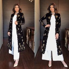 Shilpa Shetty Looked Like A Dream in Palazzo Suits Pakistani Palazzo Suits, Indian Long Jackets For Women, Pakistani Long Jacket Dresses, Jacket Dresses For Women Indian, Suit With Jacket Indian Women, Jacket Style Dresses Indian Long, Jacket Style Suits For Women Indian, Long Jackets For Women Indian, Jacket Suits Indian