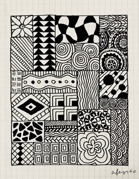 Patterns To Doodle, Simple Doodle Patterns, Pattern Doodles Simple, Pattern Art Ideas, Cute Patterns To Draw, Square Doodles, Fun Patterns To Draw, Doodle Patterns Simple, Drawing Patterns Doodles