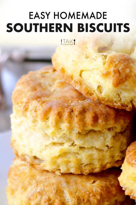 Easy Buttermilk Biscuits Simple, Homemade Buiscits Recipes, Home Made Biscuits Without Buttermilk, Simple Biscuit Recipe No Buttermilk, Easy Biscuit Recipe Without Buttermilk Simple, Fluffy Southern Buttermilk Biscuits, Old Fashioned Banana Pudding, Pound Cake Recipes Easy, Southern Biscuits