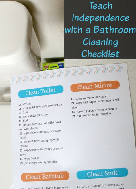 Encourage independence and help your kids know exactly what to do when doing chores with this handy bathroom cleaning checklist printable. Bathroom Chore Chart, Bathroom Chore Checklist, Kids Hygiene Checklist, Zone Cleaning For Kids, Chores For 11-12, Spring Cleaning Quotes, Deep Cleaning Lists, Bathroom Mold Remover, Cleaning Carpet Stains