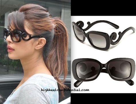 Don've love the square frame as much, but I'll take it! Prada Baroque Sunglasses, Prada Glasses, The Square, Priyanka Chopra, Deepika Padukone, Square Frame, Square Frames, Arm Band, Cat Eye Sunglasses