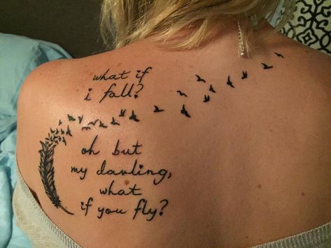 What If I Fall Tattoo, What If I Fall What If You Fly Tattoo, What If I Fall Oh My Darling Tattoo, What If You Fly Tattoo, Fly Tattoo, What If I Fall, Cowgirl Tattoos, Tattoo T, Autumn Tattoo