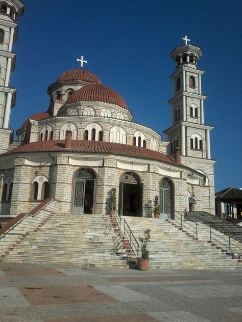 Orthodox church in Albania, Korça . Korca Albania, Orthodox Church, Albania, Taj Mahal, Good Morning, Bible, Building, Travel, Quick Saves