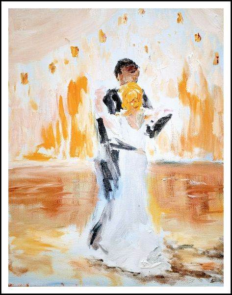 First dance "gesture painting" oil on canvas. Live event painting done during the couple's first dance! Gesture Painting, Wedding Painter, Pottery Place, Watercolor Portrait Painting, Art Live, Abstract Art Painting Techniques, Dance Paintings, Wedding Painting, Live Painting