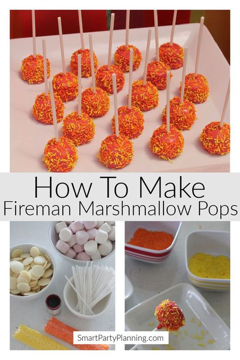 Fire Theme Dessert, Fireman Cake Pops, Elemental Birthday Theme, Elemental Food Ideas, Elemental Themed Food, Elemental Movie Birthday Party, Elemental Theme Party, Fire Crafts For Kids, Elemental Birthday Party Ideas