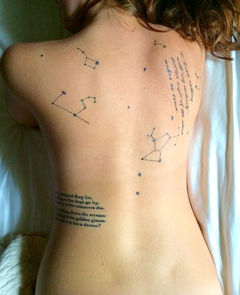 Constellation tattoo on back. Piercings 2023, Tattoo On Back, Tattoo Spots, Stars Constellations, Constellation Tattoo, I Know Nothing, Constellation Tattoos, Star Constellations, My Tattoo