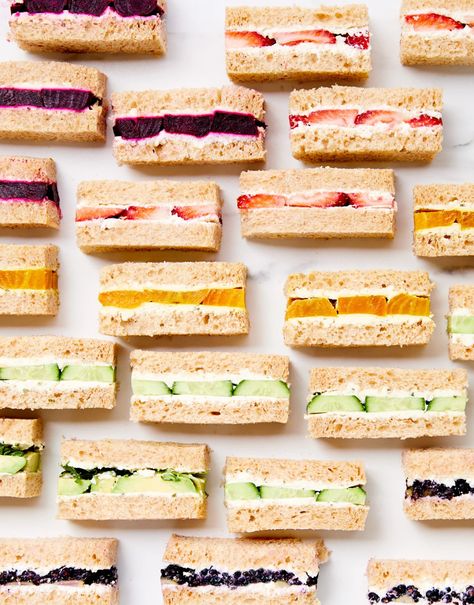 Martha Stewart Tea Sandwiches, Party Sandwiches Recipes, Tea Party Sandwiches Recipes, Awesome Sandwiches, Mini Patisserie, Finger Sandwich, Yummy Sandwiches, Tea Sandwich, Irish Tea