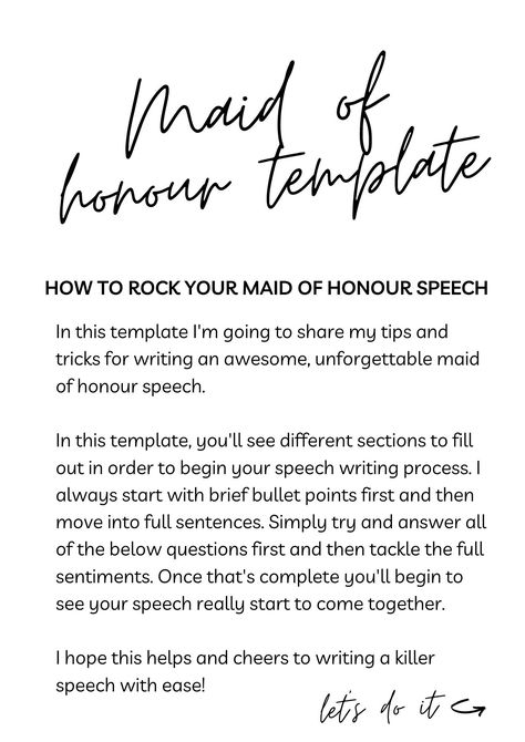 Excited to share this item from my #etsy shop: Maid of Honour Speech Template - Wedding Speech Checklist - Wedding Bridal Party Digital Download Made Of Honour Speech, Maid Of Honor Speech Cousin, Maid Of Honor Speech Template, Maid Of Honor Speech Outline, Bridesmaid Speech Examples Best Friends, Bridesmaid Speech Examples, Maid Of Honour Speech, Bridesmaid Speech, Moh Speech