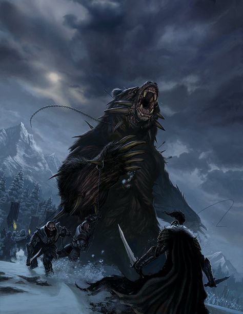 One of those "Oh shit"-moments... Dire Bear, Dragon Age Rpg, Bear Artwork, Digital Art Gallery, Space Wolves, Fantasy Images, Fantasy Monster, Bear Art, Art Landscapes