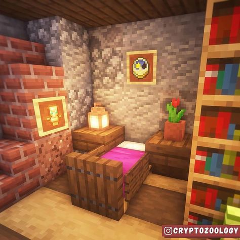 Minecraft Building Ideas Bedroom, Bedroom In Minecraft, Minecraft Room Ideas In Game, Minecraft Bedroom Ideas Game, Mc Interior, Minecraft Bedding, Minecraft Build Hacks, Interior Design Minecraft, Minecraft Builds Ideas