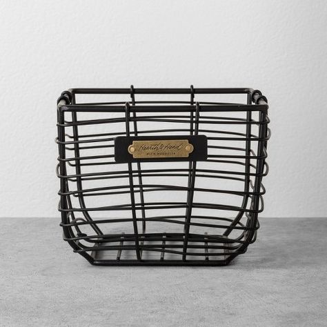 Woods Decor, Black Hearth, Black Wire Basket, Space Magic, Magnolia Decor, Magnolia Home Decor, Apartment Things, Wire Bins, Magnolia Collection