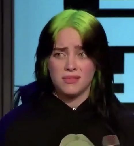 Billie Eilish Mood Face, Billie Funny Pics, Billie Eilish Reaction Pics, Billie Eilish Funny Faces, Billie Funny, Reaction Photo, Confused Face, Disgusted Face, Angry Face