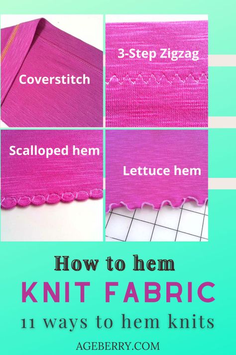 Knit Garments, Sewing Hems, Sewing Guide, Serger Sewing, Sewing Elastic, Sewing Basket, Sewing Tutorials Free, Knit Fabrics, Sewing Leather