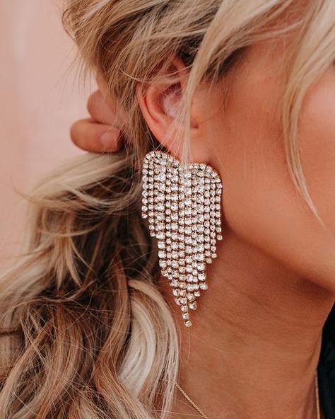 Showstopper Statement Earrings – VICI Silver Tassel Earrings, Climbing Earrings, I Have Money, Mommy Necklace, Rhinestone Fringe, Prom Earrings, Sparkling Diamond, Ear Cuffs, Shiny Things