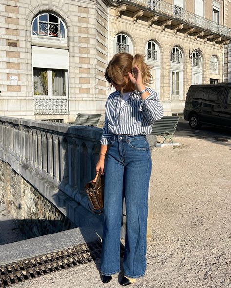 Favorite hm wide high jean and shirt Yes Or No, High Jeans, Jean Outfits, Fall Outfit, Spring Summer Fashion, Summer Style, Fall Outfits, Autumn Fashion, Outfit Inspirations