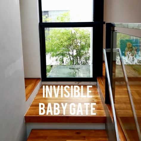 Invisible Baby Gate : 5 Steps (with Pictures) - Instructables Hidden Stair Gate, Built In Baby Gate For Stairs, Hidden Baby Gate, Gate In Wall, Grey Window Frames, Child Gate, Baby Gate For Stairs, Work Shop Building, Kids Gate