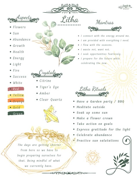 Litha Affirmation, Essential Oils For Litha, Litha Tattoos, Litha Crystals, Litha Symbols, Litha Altar Ideas, Litha Activities, Litha 2024, Litha Correspondences