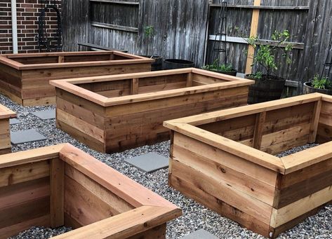 Raised Planters, Garden Bed Layout, Raised Garden Bed Plans, Cedar Raised Garden Beds, Garden Pallet, Building A Raised Garden, Diy Raised Garden, Raised Garden Beds Diy, Raised Planter