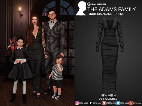 Adams Family Gomez, Adams Family Morticia, Gomez Adams, Morticia Addams Dress, The Adams Family, The Adams, Adams Family, Sims 4 Dresses, Sims 4 Toddler