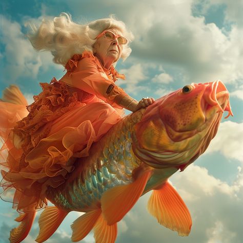 Sometimes, photo editing goes hilariously wrong, leading to faces popping up in the most unexpected spots. This image is a perfect example, where a funny face is hilariously mismatched with an animal body. It’s hard not to laugh at the absurdity of it all! Grandma In Heaven, Rio 2, Vogue Brazil, My Granny, Weird Art, May 17, New Classic, Surreal Art, Awe Inspiring