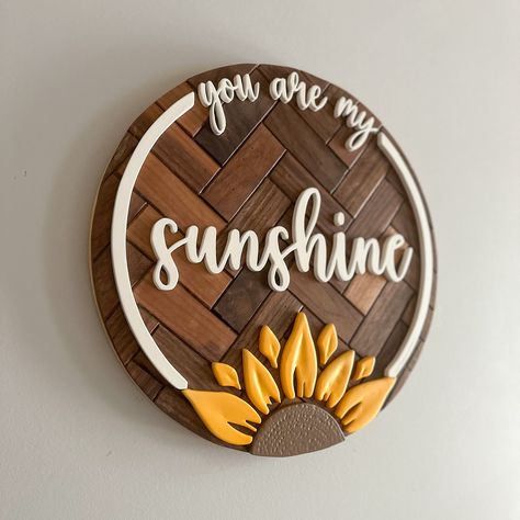 Scroll Saw Signs, Nursery Room Diy, Sunflower Nursery, Sunflower Sign, Laser Signs, Keychain Wood, Glowforge Ideas, Elegant Backdrop, Kids Room Sign