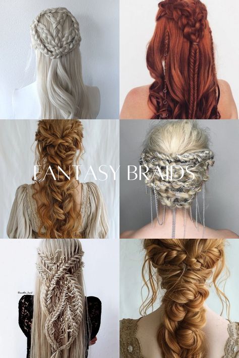 Hairstyle, magical, game of thrones inspired hair, fairytale hair Game Of Thrones Hairstyles Sansa, Fantasy Queen Hairstyles, Snow Queen Hair, Game Of Thrones Hair Styles, Asgardian Hairstyles, Acotar Hairstyles, Lotr Hairstyles, Got Hairstyles, Game Of Thrones Braids