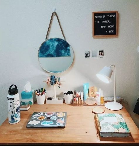 Beachy Desk, Beachy Dorm Room, Beachy Dorm, Decoration Surf, Surf Room Decor, College Desk, Blue Dorm, Small Baby Room, Surf Room