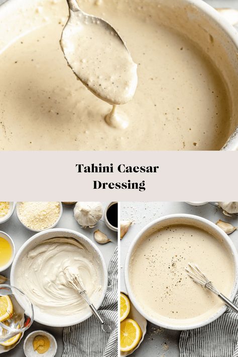 Cava Tahini Dressing, Tahini Caesar Dressing, All The Healthy Things, Tahini Salad Dressing, Caesar Dressing Recipe, Tahini Dressing Recipe, Nutritious Lunch, Homemade Tahini, Prediabetic Diet