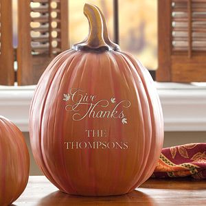 Give Thanks Personalized Pumpkin - #12253 Personalized Pumpkins, Unique Halloween Decorations, Personalization Mall, Pumpkin Pies, Large Pumpkin, Pumpkin Gift, Count Your Blessings, Pumpkin Fall Decor, Pumpkin Colors