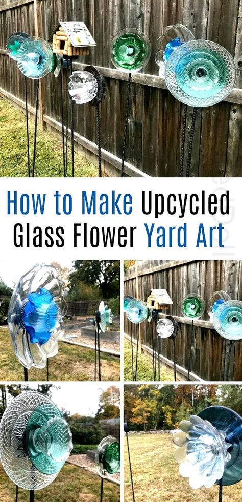 This is a guest post written by my buddy Heather from Massachusetts. She has posted so many good things over the years, it’s hard to keep track but some of her previous posts include a trip to Johnny’s Seed Company , DIY Flock Block Treats for Chickens, a Fun Story About a Bookstore, the Boston … Flock Block, Fun Garden Art, Glass Totems, Flower Yard, Glassware Garden Art, Yard Art Crafts, Glassware Crafts, Handsome Husband, Canning Tips