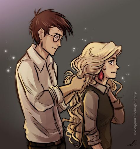 Harry Potter Series - Harry Potter x Luna Lovegood - Lunarry Harry And Luna, Luna Lovegood Art, Intp Girl, Burdge Bug, Scorpius And Rose, Harry Potter Couples, Harry Potter Luna Lovegood, Harry Potter Artwork, Harry Potter Ships