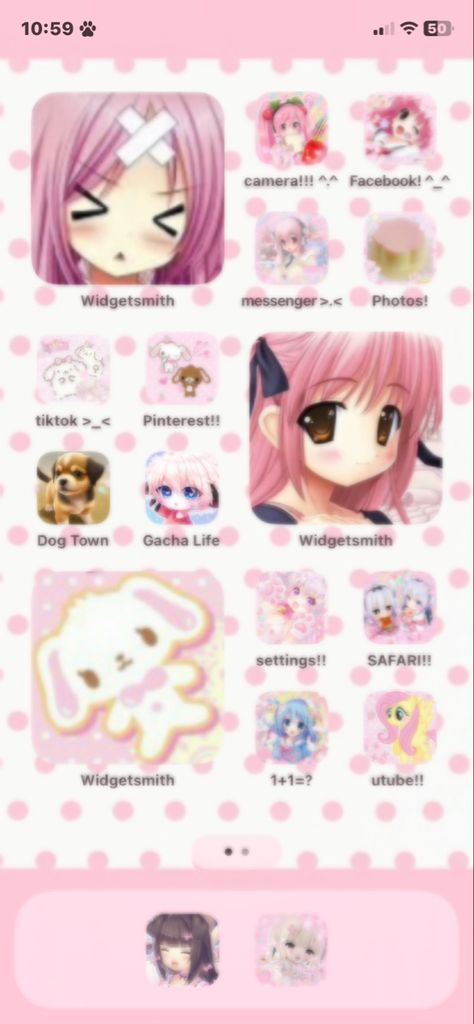 Cutecore Homescreen Layout, Kawaiicore Phone Theme, Cutecore Homescreen, Internet Angel, Kawaii Theme, Iphone Setup, Kawaii Outfits, Cute Home Screens, Wallpaper Homescreen