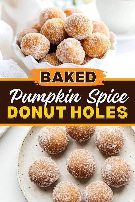 These baked pumpkin spice donut holes are the perfect way to welcome the cozy flavors of fall. They’re soft, tender, and packed with warm spices. Two Ingredient Pumpkin Donuts Baked, Pumpkin Donut Holes Baked, Soft Appetizers, Pumpkin Puffs, Soft Snacks, Pumpkin Donuts Baked, Donut Holes Recipe, Pumpkin Spice Donut Holes, Fall Bake Sale