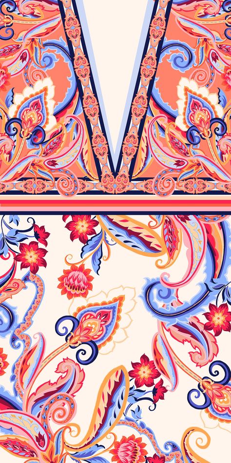 FLORAL PAISLEY PATTERNS :: Behance Professional Portfolio, Design Illustration Fashion, Tropical Prints, Ink Watercolor, Indian Prints, Illustration Fashion, Print Inspiration, Pattern Play, Painting Tile