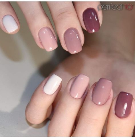 Pastel Colors Nails, Pastel Color Nails, Nail Polish Combinations, Pastel Pink Nails, Brown Acrylic Nails, Colors Nails, Simple Fall Nails, Nail Jewels, Simple Gel Nails