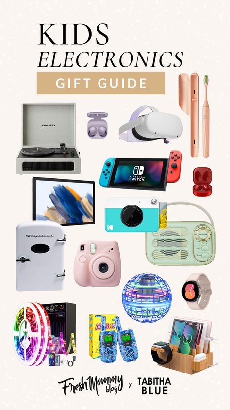 Kids Electronics Gift Guide. We've rounded up a bunch of electronics that our kids told us that they've love to receive for a gift. Kid approved gift guide. Christmas Gift For Kids, Best Electronic Gifts, Kids Christmas Gift Guide, Kids Gadgets, Advent Calendar Gifts, Girls Gift Guide, Technology Gifts, Kids Electronics, Gifts For Teen Boys