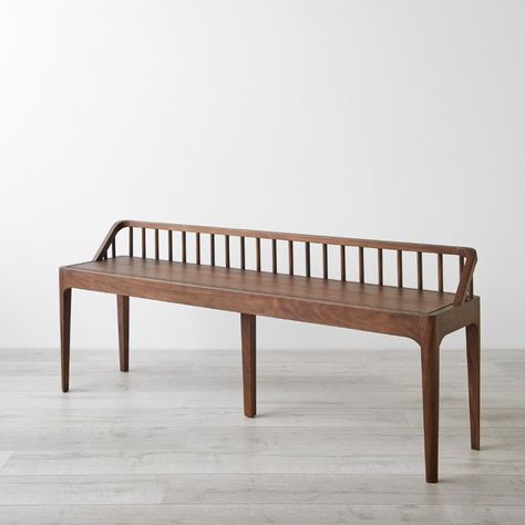 Spindle Walnut Bench by Unison - Dwell Creative Beds, Walnut Bench, Modern Dining Furniture, Bench Bed, Pretty Furniture, Grey Benches, Walnut Bed, Boat Club, Bench Seats